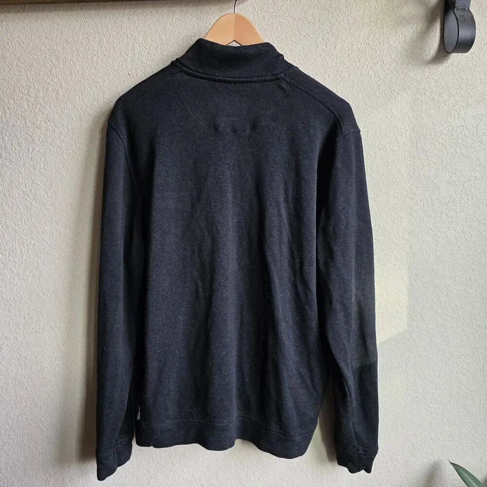 Ted Baker London Men’s Size “5” Size XL US 1/4 Zip Black Pullover Sweater Shirt